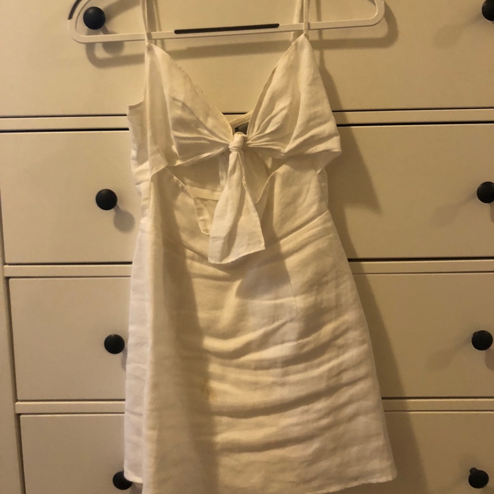 Reformation Sullivan Tie Front Linen Minidress - Picture 2 of 3